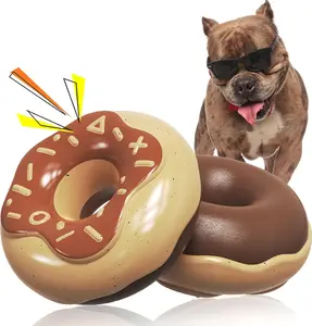 Creamy Donut Dog Chew Toys for Aggressive Chewers