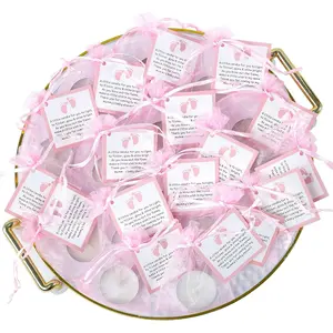 50pcs Pink Tealight Candles Set for Baby Shower Party Favors, Baby Girl Gender Reveal, Christening Favors for Guests, Party Decorations