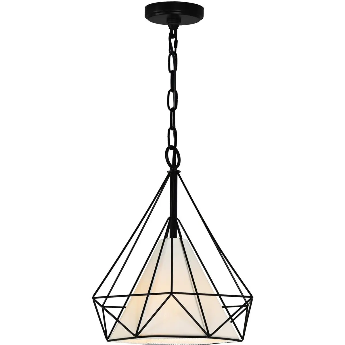 CWI Lighting Diamond 1 Light 15 inch Black Down Pendant Ceiling Light 9600P15-1-101