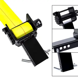 Trailer 4-Pack Stake Pocket Winch Set - Flatbed Utility Tie Down with Secure Hold for Automotive & Boat Transportation
