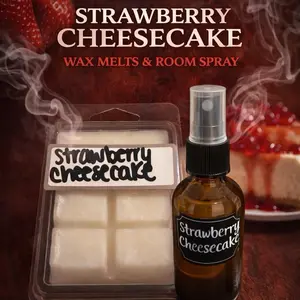 Strawberry Cheesecake Room Spray & Wax Melts Set - Aromatic Fragrance for Home Decor & Relaxation