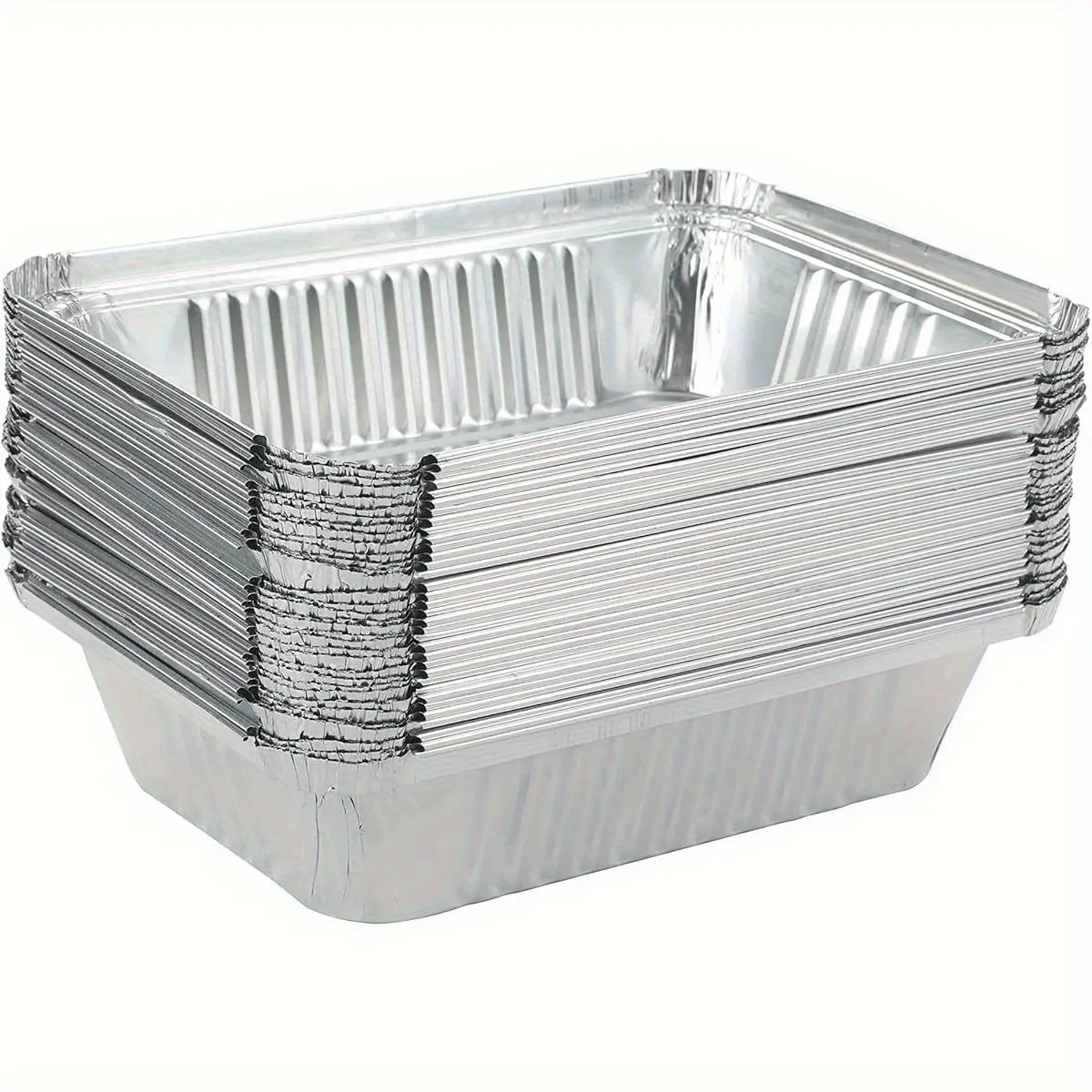 25/50pcs pack of disposable aluminum foil pans, heavy-duty high-quality bread pans - Capacity 8.6 6x6.29" takeout pans, aluminum foil for heating, baking, (25/50pcs pack with cardboard lids)