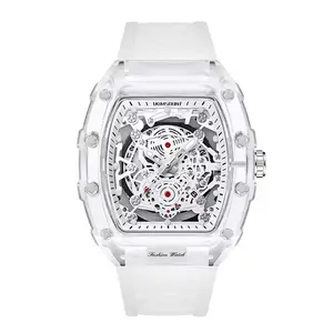 High-end personalized quartz watch, transparent watch, stylish waterproof luminous watch, student men's watch, high-value lightweight luxury summer men's watch
