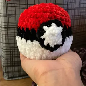 Handmade crochet Pokémon ball