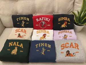 Embroidery The Lion King Character Sweatshirt, Simba Nala Matching, Lion King Cartoon Shirts, Couple Shirt, Christmas Gift