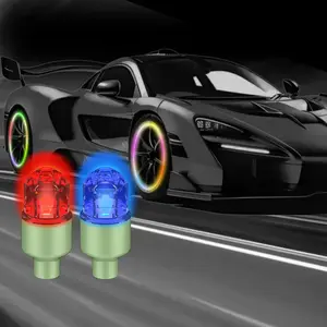【Free Shipping 】Waterproof Vibration Sensitive LED Tire Valve Caps, Luminous Wheel Lights for Car Bicycle Motorcycle
