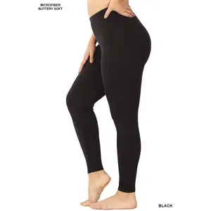 .._ SI-26654 Plus Brushed Microfiber Full Length Leggings