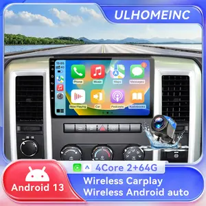 Android 13 Car Stereo Compatible with Dodge RAM 1500 2500 3500 (2009-2012) with 10" Touchscreen, 2GB+64GB, Wireless/Wired CarPlay & Android Auto, Bluetooth, GPS, FM RDS, 1080P Backup Camera, SWC
