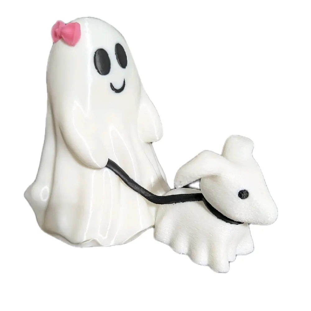 Sun Designs 3D Printed Ghost Girl Walking Ghost Dog figure- Modeled after Viral Statue