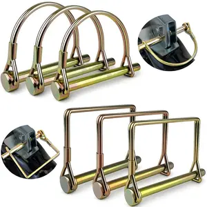 6-Pack 1/4" Diameter Trailer Hitch Pins, 2-3/4" Zinc-Plated Carbon Steel, Vibration Proof Safety Coupler Pins with Snap Loops, Farm Equipment Use