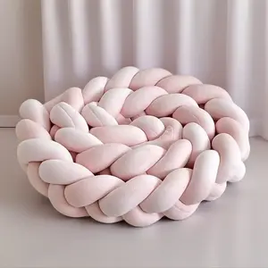 1 piece handmade braided geometric patchwork floormat/bed head pillow - minimalist handmade tie bedcover, suitable for living room, office, car, and bed - handwash only, decorative fashion quilted cushion