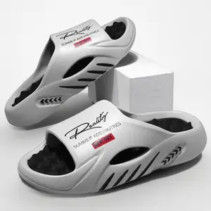 Men’s EVA Summer Slides – Thick Sole Non-Slip Breathable Sport Slippers, Hollow Street Style Comfort Sandals, Lightweight Indoor Outdoor Slippers Home Footwear slides for men