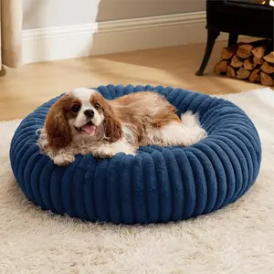 Small Cat Dog Bed,Calming Anti Anxiety Round Donut Dog Bed,Fluffy Puppy Dogs Beds for Medium Small Dogs,Cute Kitten Cats Beds for Indoor Cats,Comfort Pet Beds for Medium Size Dog