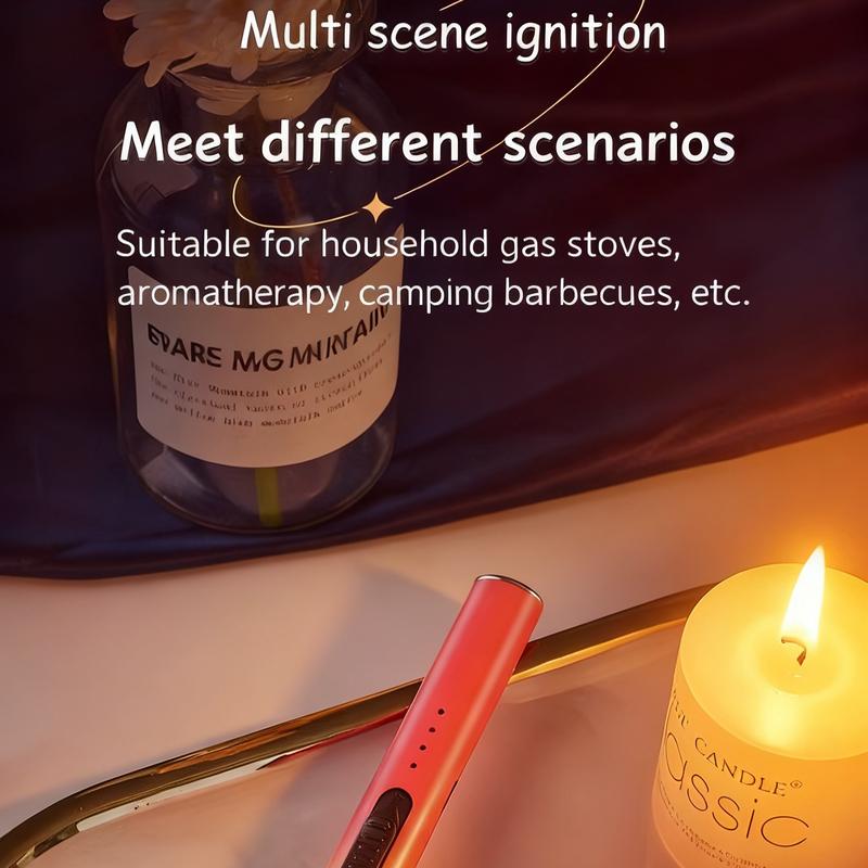 Igniter, electric igniter, rechargeable C-type igniter, arc igniter with LED battery display, flameless long-wick candle igniter, designed for barbecue and camping, Christmas gift, New Year gift