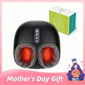 Medcursor mothersdaygift Foot Massager with Heat - 3D Full Wrap Massage for Tired Muscles & Plantar Comfort - Portable Quiet Design with Removable Zippered Foot Sleeve - Ideal Gift for Relaxing Therapy