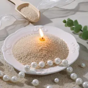 2.2lb/35OZ Candle Sand Wax- Unscented Nude Sand Candle with 10 Wicks & Wooden Spoon, Non  Pearled Candle Wax Beads, Refillable Candle  for  Candle Making