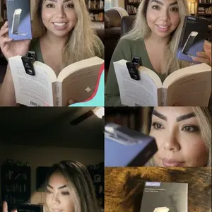 AIR U USB Rechargeable Clip-on Reading Light for Bedside Night Reading and Kids Study, 3 Amber Light Modes 5 Brightness Levels Eye-Care Portable LED Book Light for Tent Travel Bookmark Use, Black