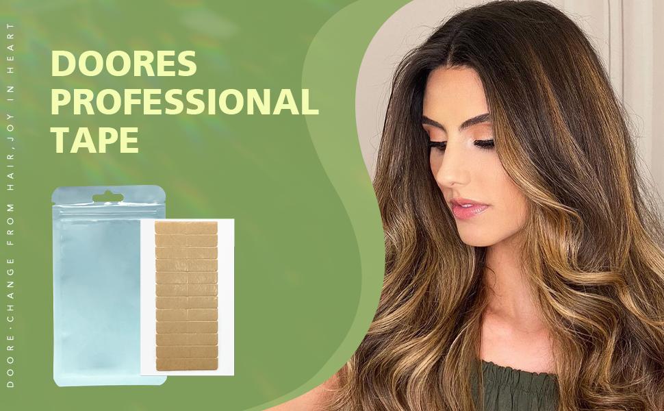 Doores Hair Extension Tape Tabs Double Sided Replacement Tape Adhesive Invisible No Residue Transparent Tapes for Hair Extensions,48 Tabs (4 x 0.8 cm/1.57 x 0.31 inch) Haircare Heatless  TikTokShopBlackFriday SpringStatements