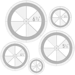 5 count Circle Ruler Quilting Template Set Circle Templates for Quilting Rulers Arc , 5 Sizes(Stylish)