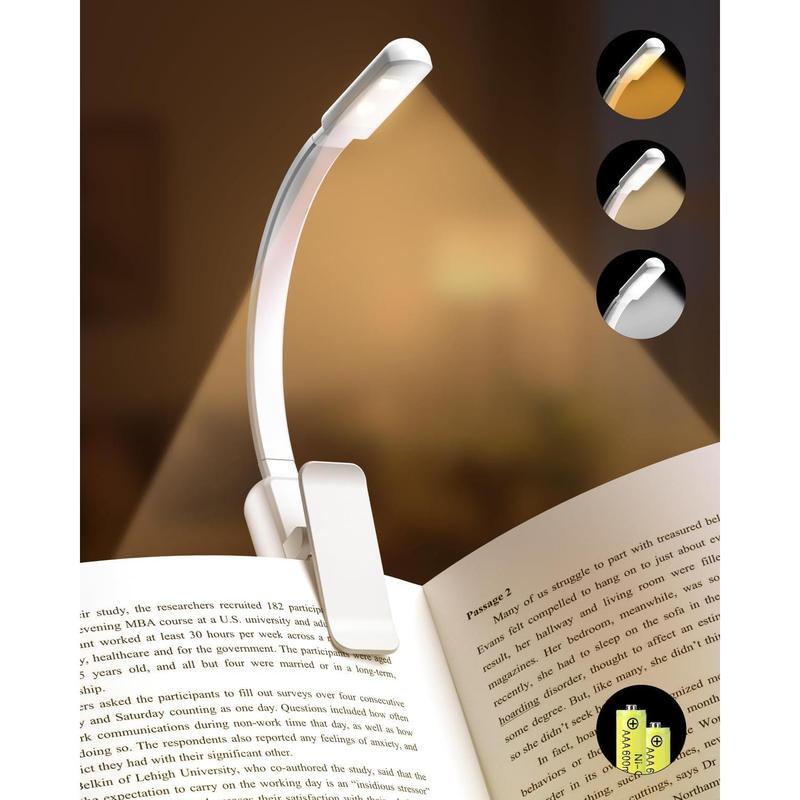Book Light,Reading Lights for Books in Bed,AAA Clip-On Led Reading ...