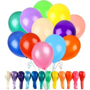 120-Count Assorted 12-Inch Rainbow Latex Balloons in 12 Vibrant Colors—Perfect for Birthday Parties, Baby Showers