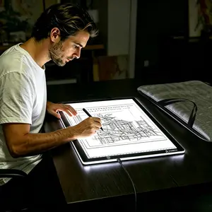 A3(47*34.5cm) portable light pad with storage bag,light board for diamond painting, LED drawing board suitable for fiamond art,three level dimming of acrylic copy board with dual light strips.light box USB power plug-in for modern design.