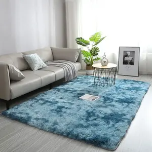 Modern Long Shag Rug, Polyester Fiber Rectangular Carpet for Living Room & Bedroom, Home Use, Multiple Sizes Available