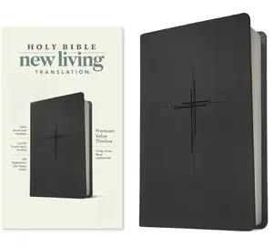 NLT Premium Value Thinline Bible, Filament Enabled (LeatherLike, Trinity Cross Black)