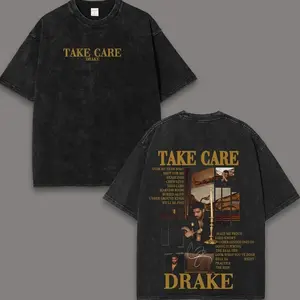 Drake “Take Care” Acid Washed T-Shirt & Tanktop – Y2K Retro Vintage rap Music Graphic Tee, Oversized Unisex Soft Cotton Streetwear, Fan Lover Gift V0I