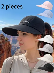 2-Pack UPF Sun Protection Baseball Hat for Men and Women - Lightweight, Adjustable Velcro Closure, Wide Brim Outdoor Sports Hat, Sunscreen Leisure Hat, All-Season Elastic Design