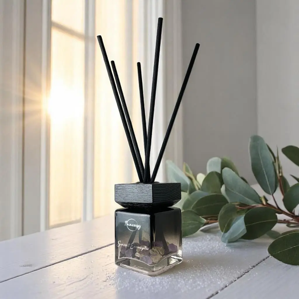 Sea Salt Eucalyptus Crystal-Enhanced Reed Oil Diffuser, 100ml