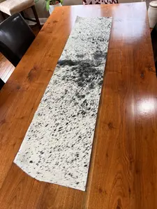 Black & White Cowhide Table Runner