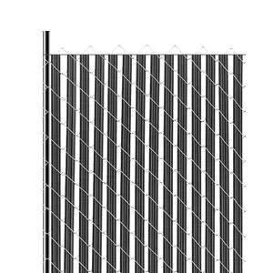 VEVOR Bottom Locking Privacy Slats, Single-Wall Vertical Bottom-Locking Slats for Chain-Link Fence, High-Density HDPE Chain Link Slats Ideally Fit 6' High Fence for Garden, Farm, Sports Field(Black)