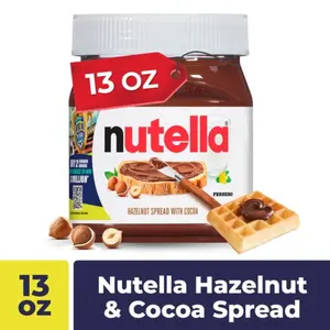 Nutella Hazelnut Spread with Cocoa, Creamy Hazelnut Spread, Breakfast Favorite, 13 oz Jar
