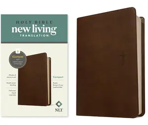 NLT Compact Bible, Filament Enabled (Leatherlike, Rustic Brown Cross, Red Letter) -- New Living Translation - Bible
