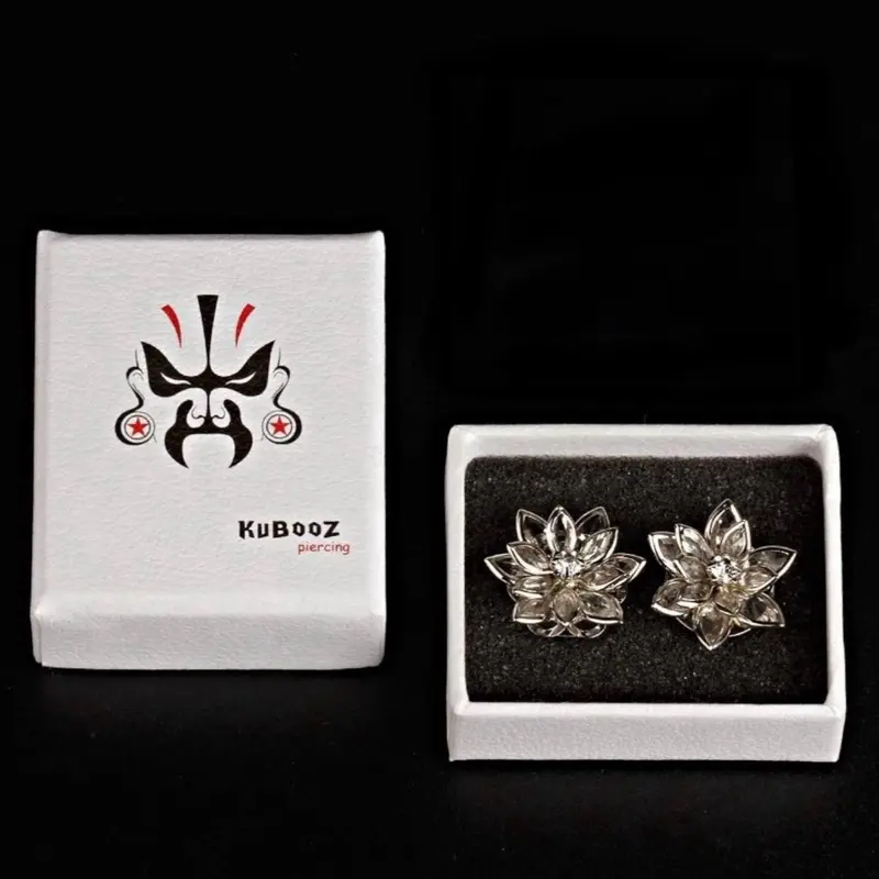 KUBOOZ Fashion Colorful Dream Flower Elegant Ear Plugs Tunnels Gauges Stretcher Piercings Jewelry(14mm)
