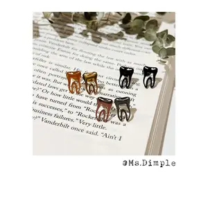 18k Gold Plated Stainless Steel Dentist Cute Tooth Earrings/Studs