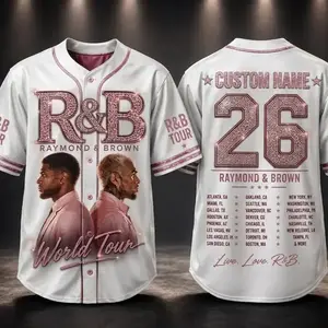[HOT 2026] Men's R&B Tour Inspired Baseball Jersey, Hip Hop Concert Shirt, Urban Streetwear Graphic, Shirt Unisex