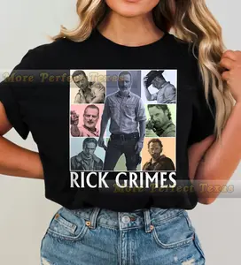 The Walking Dead Rick Grimes 2 T-Shirt Black Retro Tee Vintage Shirt