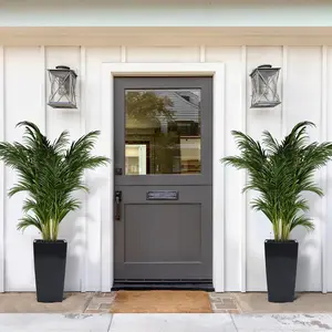 16 Inch Tall Rectangular Planters Set of 2 Large Modern Plant Pots with Drainage Holes＆Water Level Monitor＆Wheels Outdoor and Indoor for Patio, Porch, Living Room, or Home Office, Black