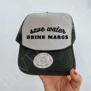 Save Water, Drink Margs Trucker Hat - Green & Red Options with "Save Water, Drink Margs" Design