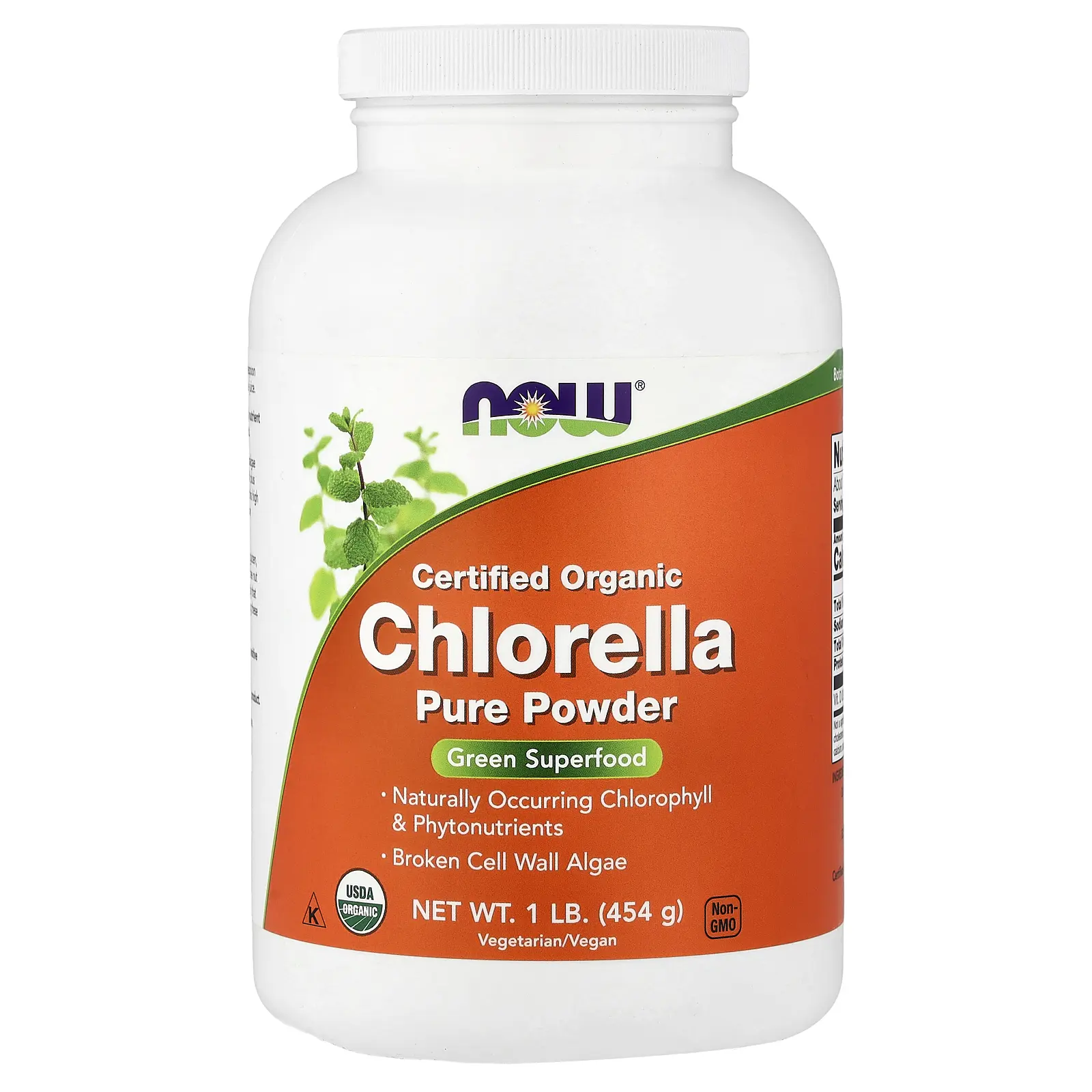 NOW Foods Certified Organic Chlorella, Pure Powder, 1 lb (454 g)