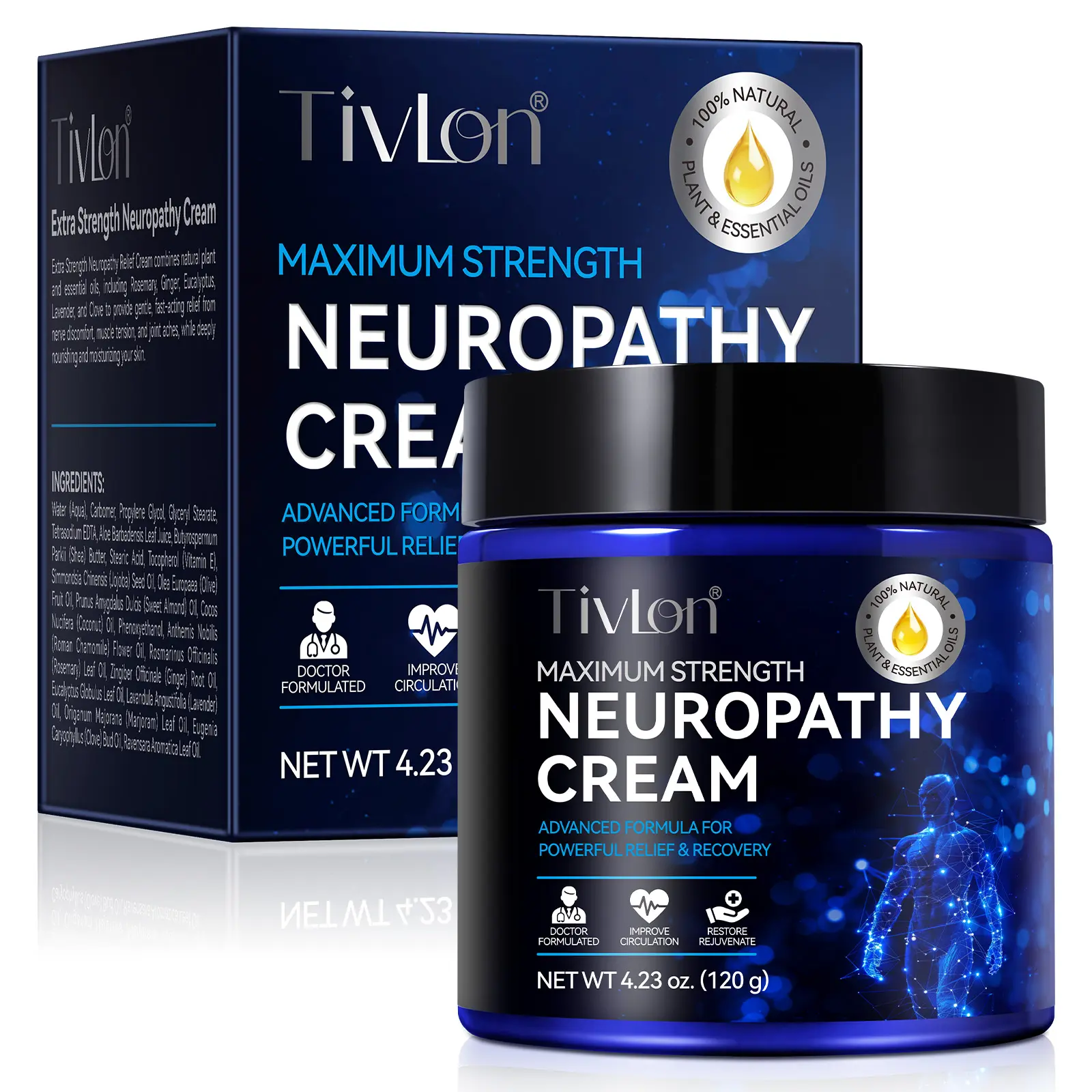 Tivlon Nerve Soothing Cream 120g, Deeply penetrating, fast-acting relief, Treatment, Hydrating and moisture-locking, Moisturizing Anti Dryness, Enhances breathability and moisture-retaining barrier, Suitable for daily use, Deep Moisturizing Repair