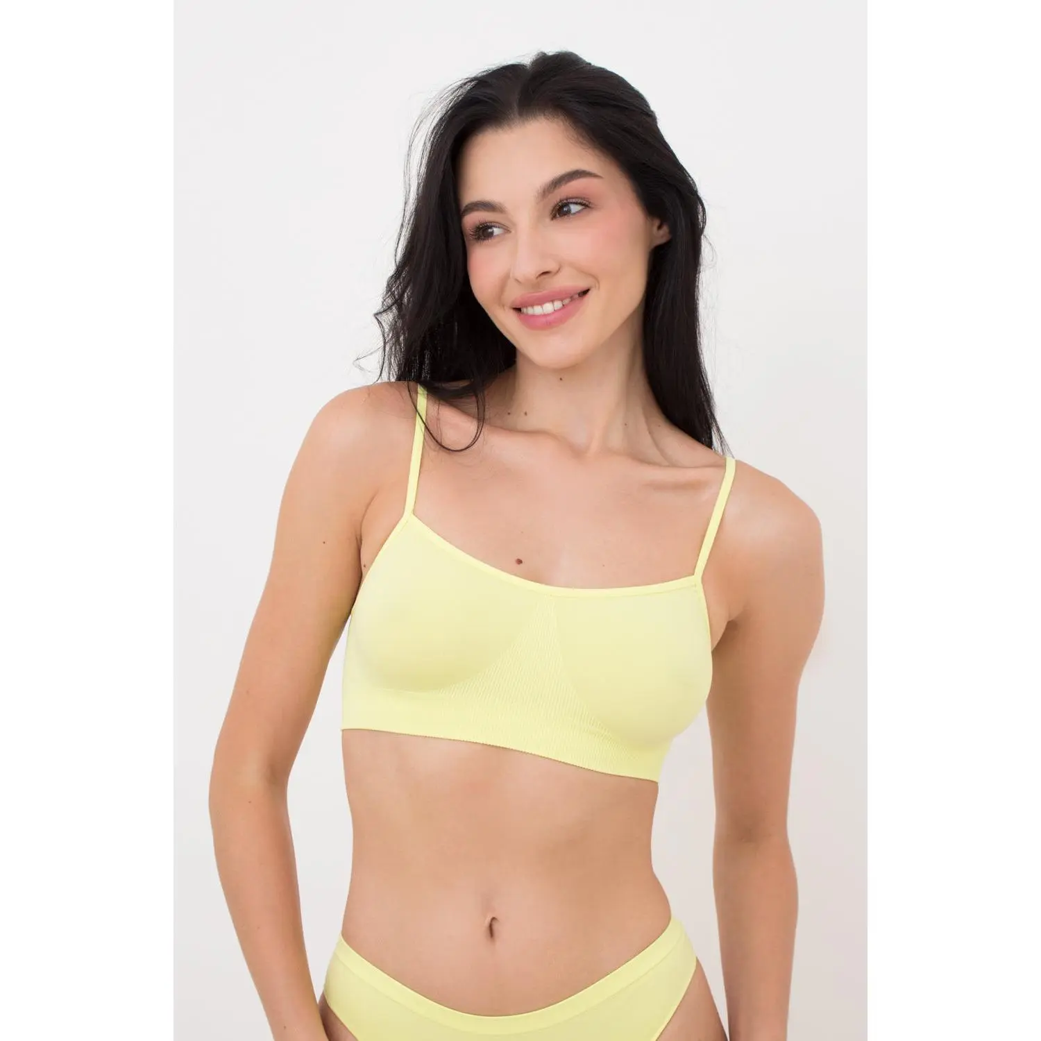 Seamless Cami Bra in Pastel Yellow
