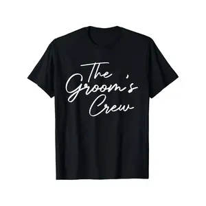 Elegant Cotton T Shirt for Groomsmen and Wedding Parties Perfect for Bachelor Celebrations Best Man Gifts and Minimalist Script Font Apparel