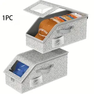 Large Capacity Stackable Baseball Cap Storage Box, Space-Saving Hard Paperboard Closet Organiser, Foldable Design for Men & Women