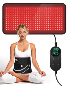 Red Light Therapy Pad 312 LEDs 48W Red Light Therapy Pad 25”x12.3”, 10-90Min Timer with Controller, 660nm & 850nm Near Infrared Light Therapy Mat for Back Shoulder Joint Muscle Pain Relief