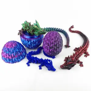Surprise Crystal Dragon In Easter Egg Articulated and 3d printed - Multicolor!