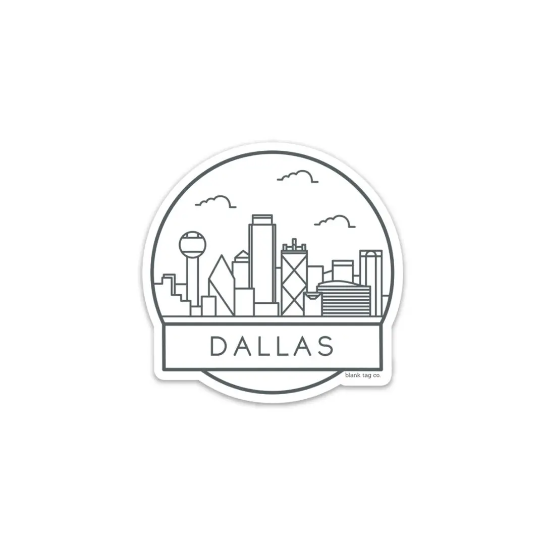 Blank Tag Co.® Waterproof Sticker - Dallas Cityscape