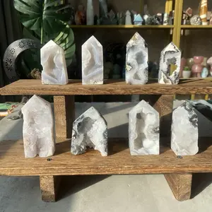 Natural Crystal Volcano Agate Points Collection